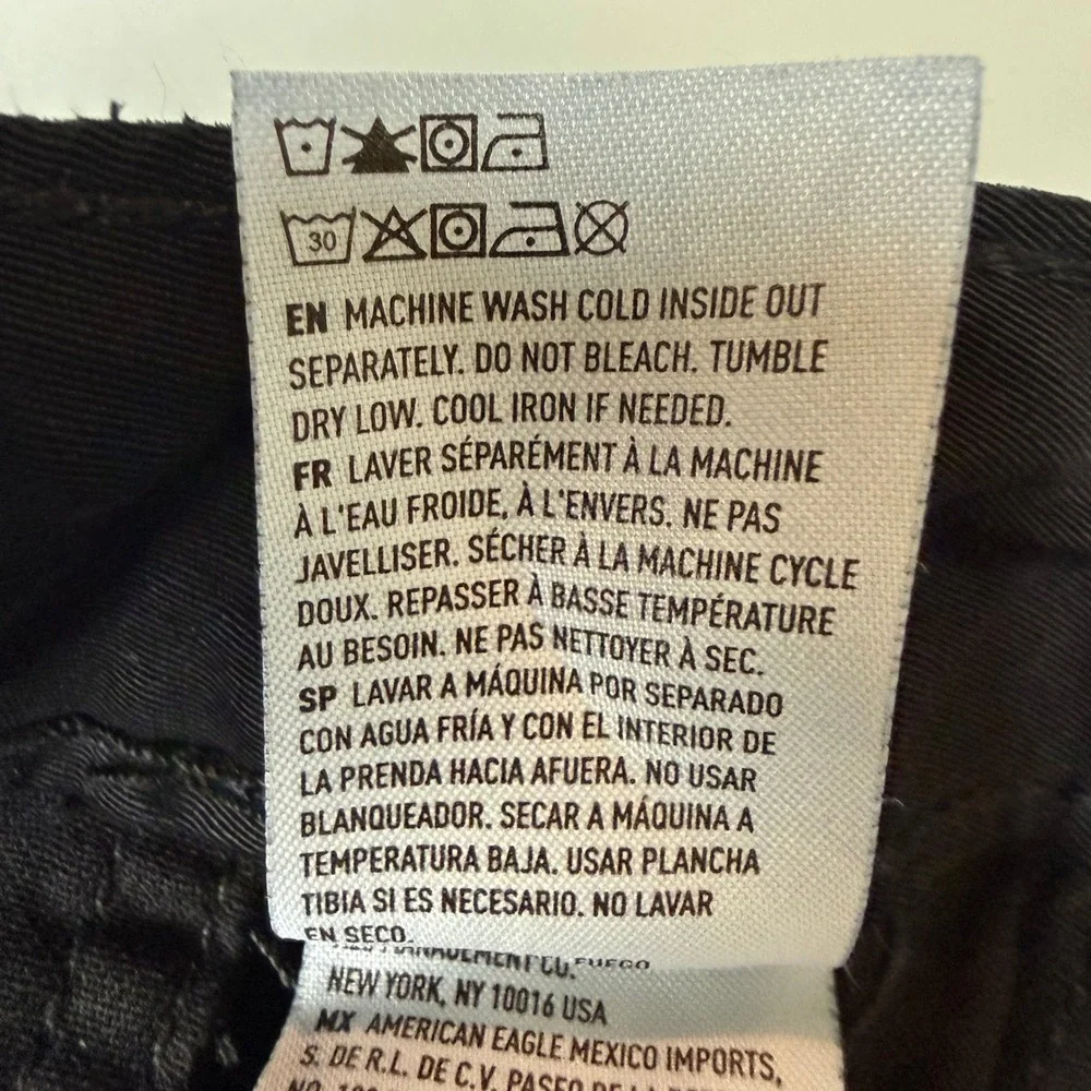 American Eagle Cargo Pants Mens 28x28 Black Flex Relaxed Wide Leg Fits 30x24